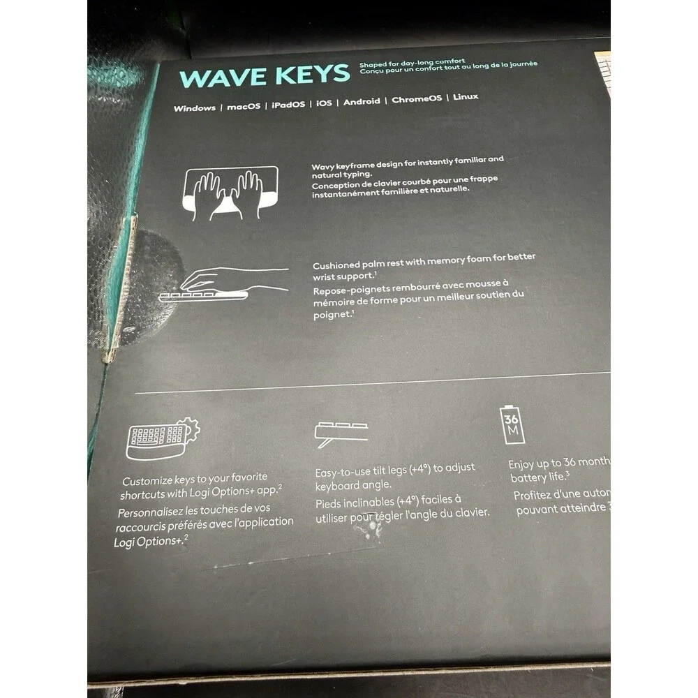 Logitech Wave Keys Wireless Ergonomic Keyboard - Rose